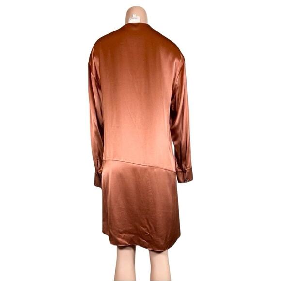 #T191 Cinq a Sept Opal Silk Tunic Dress In Rosewood SZ M $395 - Picture 9 of 14